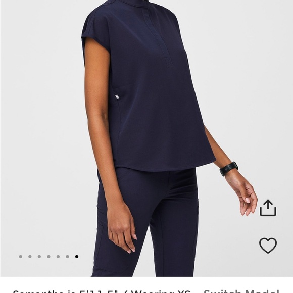 Figs Scrub Top Rafaela Navy Small GENTLY USED - Picture 9 of 9